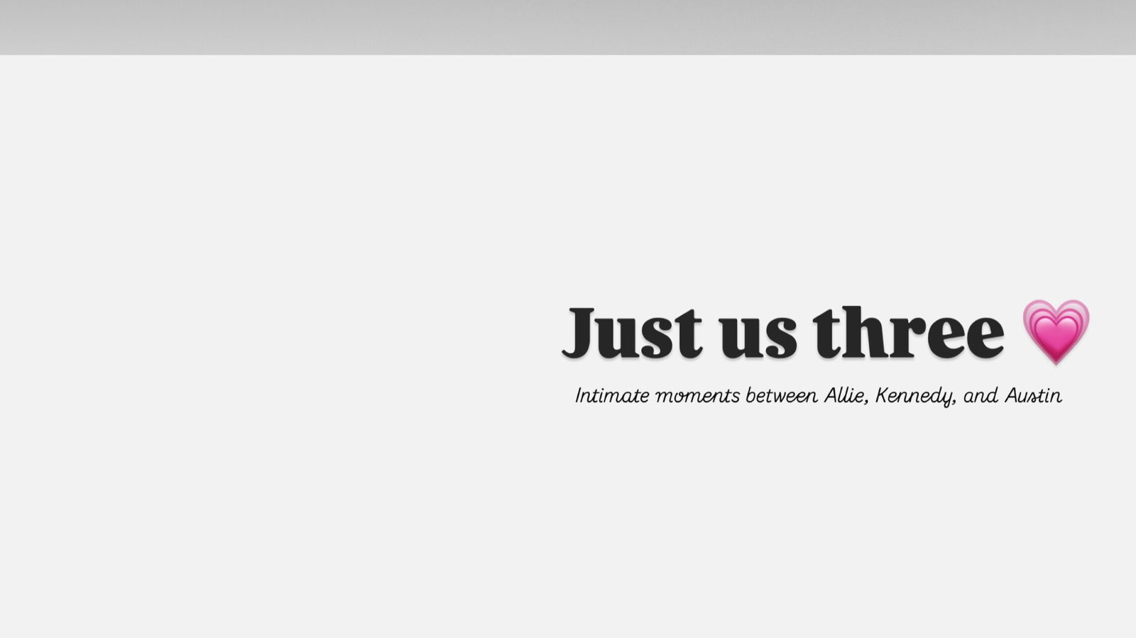Just Us Three profile banner