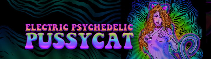Electric psychedelic pussycat profile banner
