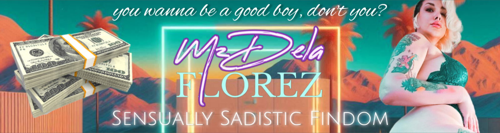 Mz Dela Florez πΊ Sensual Sadistic Findom profile banner