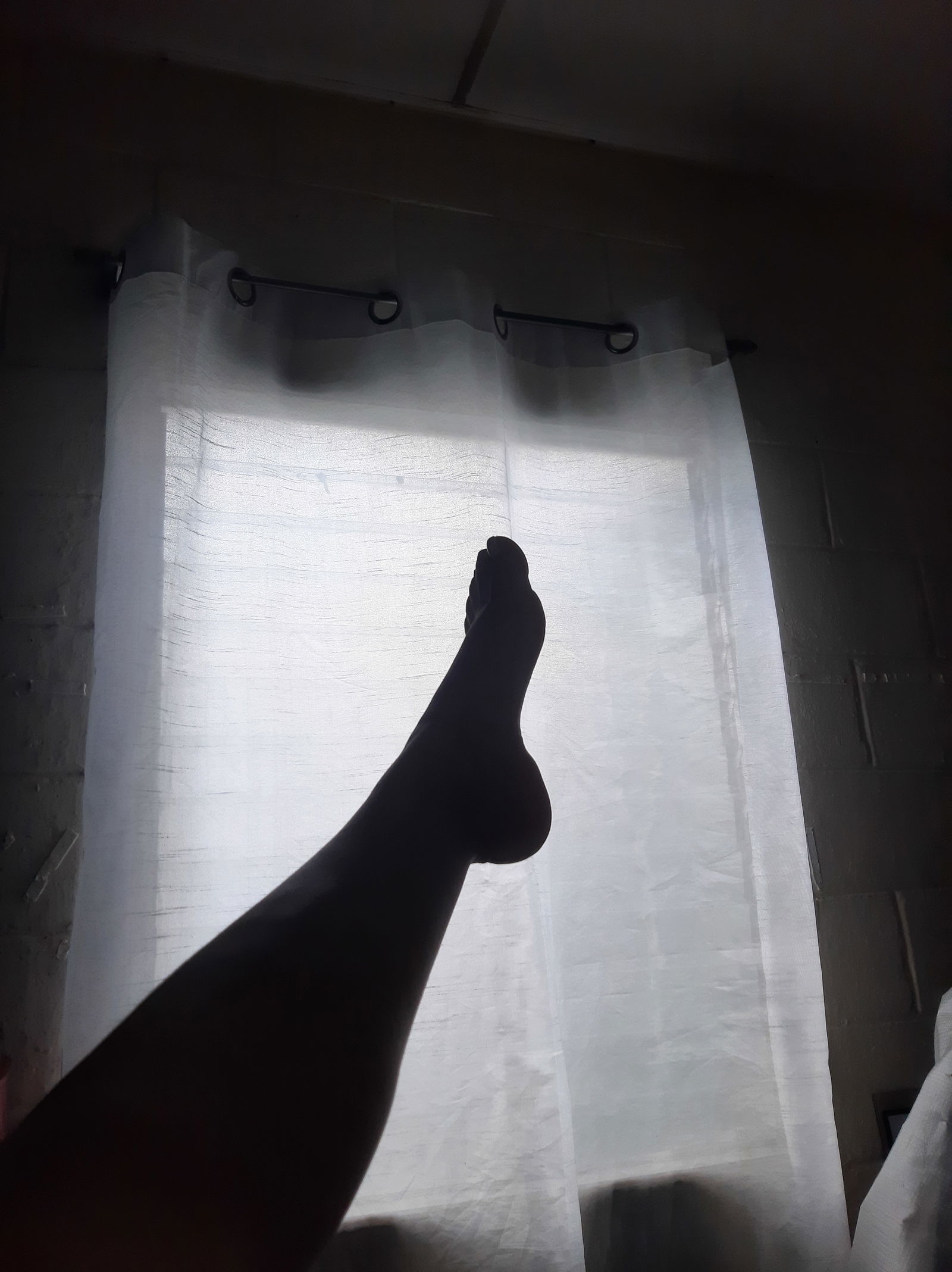 Petite with sock off profile banner