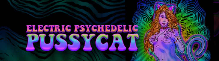 Electric psychedelic pussycat profile banner