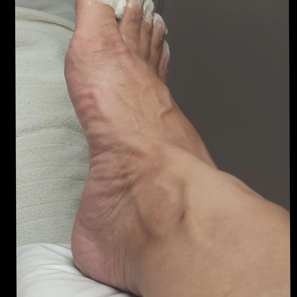 Muscular feet and calves